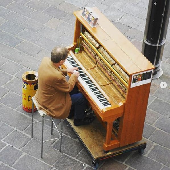 Public piano in Ban Kham Riang, Maha Sarakham Province, Thailand