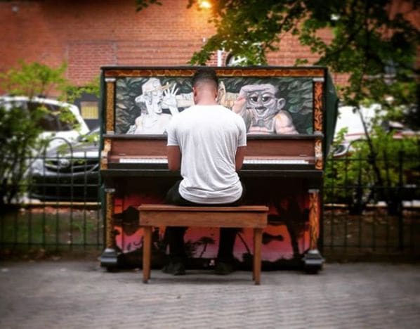 Public piano in Montreal, Quebec, Canada