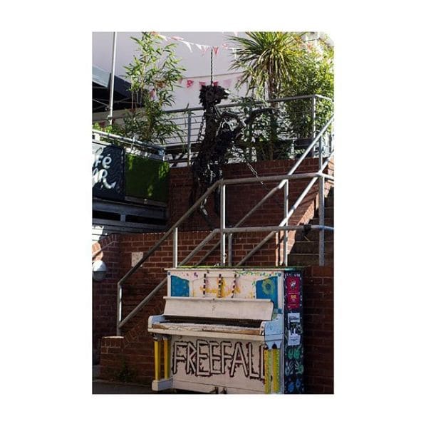 Public piano in Exeter, England, United Kingdom