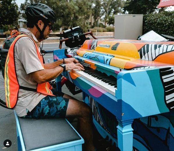 Public piano in San Diego County, California, United States