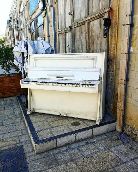 Public piano in Jaffa, Tel Aviv District, Israel