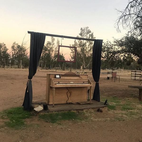 Public piano in Riverside County, California, United States
