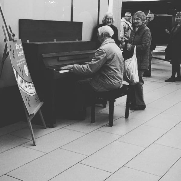 Public piano in Nottingham, England, United Kingdom