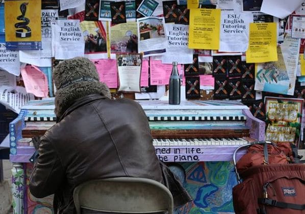 Public piano in Berkeley, California, United States
