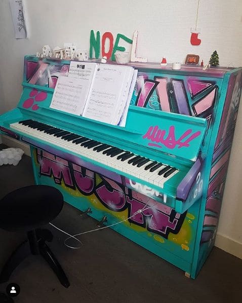 Public piano in Boulogne-Billancourt, Ile-de-France, France