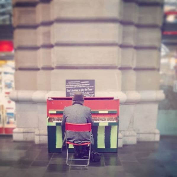 Public piano in Frankfurt, Hesse, Germany