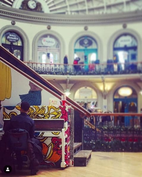 Public piano in Leeds, England, United Kingdom