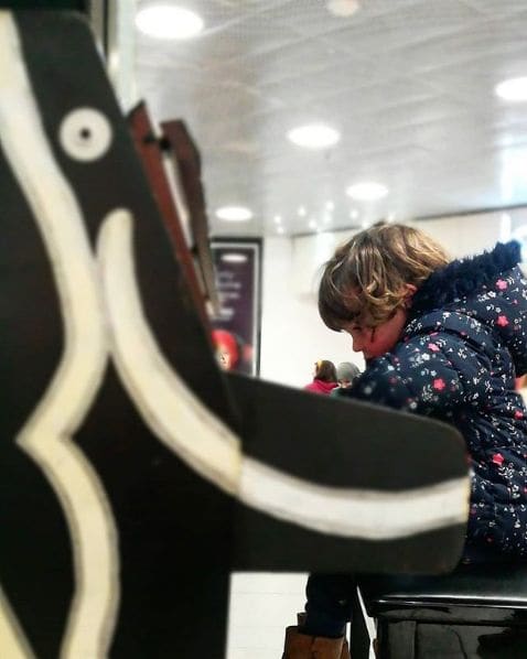 Public piano in Aberdeen, Scotland, United Kingdom