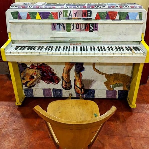 Public piano in Canterbury, England, United Kingdom