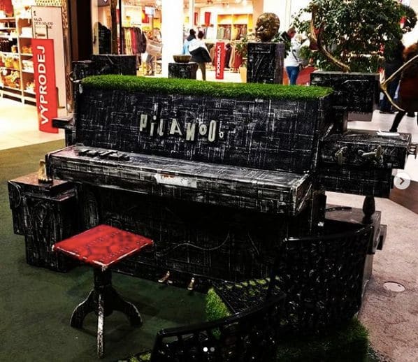 Public piano in Olomouc, Central Moravia, Czechia