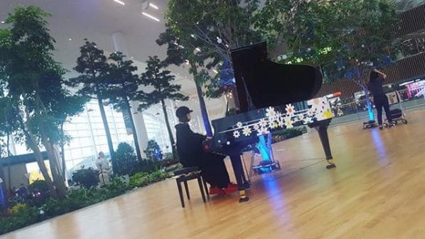 Public piano in City of Medan, North Sumatra, Indonesia
