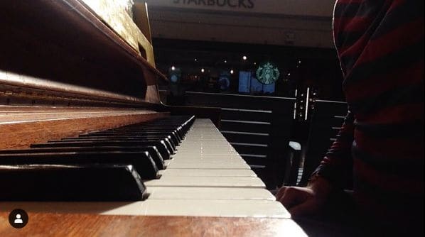 Public piano in Leeds, England, United Kingdom