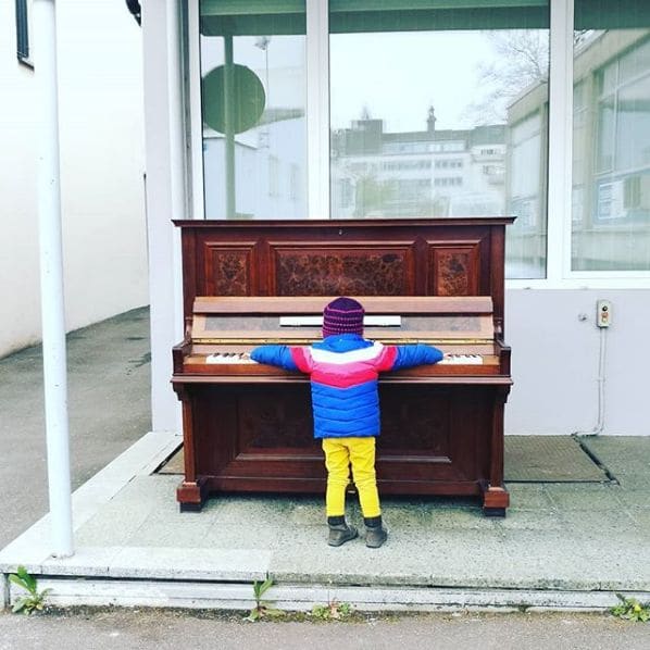 Public piano in Trier, Rhineland-Palatinate, Germany