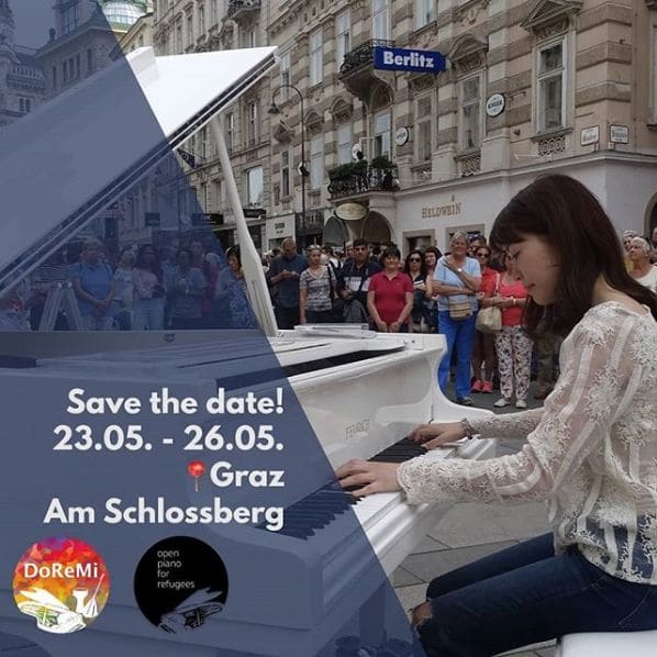 Public piano in Graz, Styria, Austria