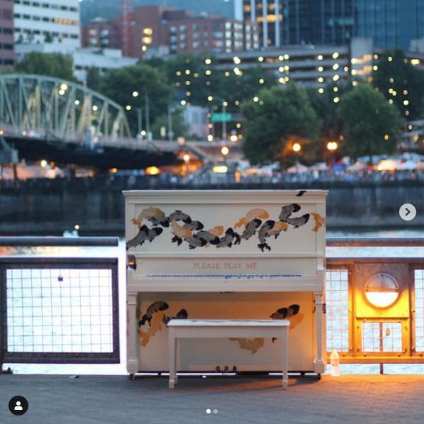 Public piano in Portland, Oregon, United States