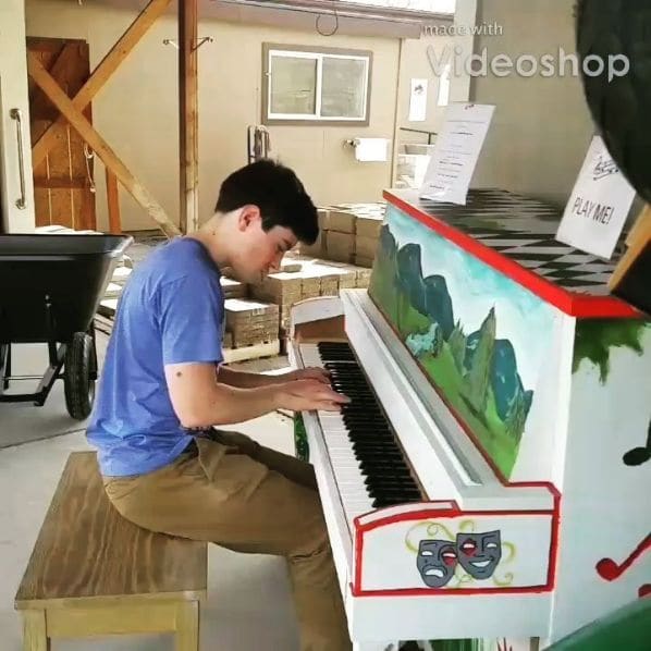 Public piano in Stevensville, Montana, United States