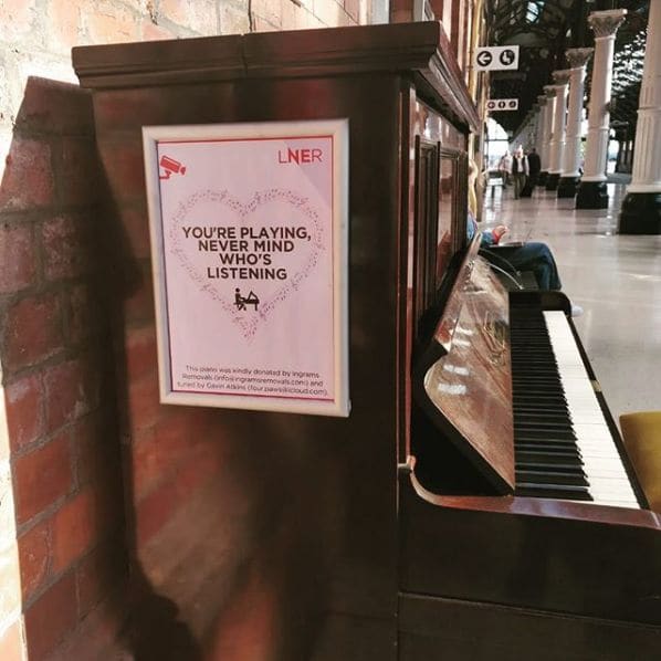Public piano in Darlington, England, United Kingdom
