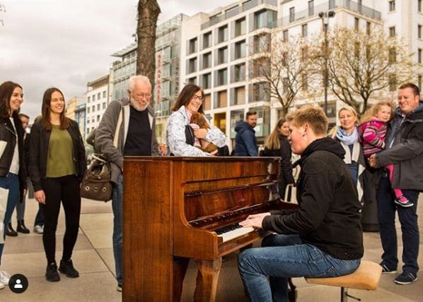 Public piano in Pforzheim, Baden-Württemberg, Germany