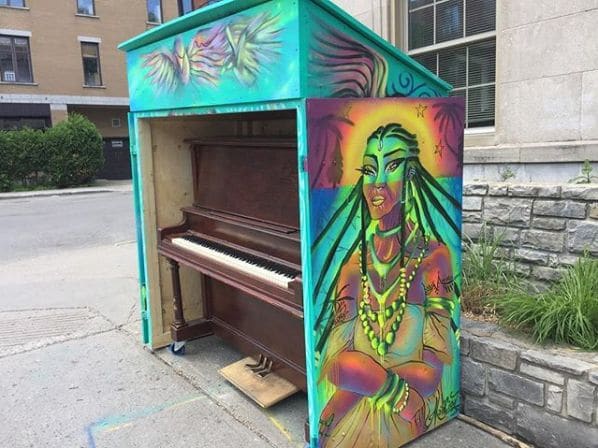 Public piano in Montreal, Quebec, Canada
