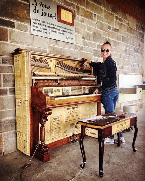 Public piano in Robert-Cliche, Quebec, Canada