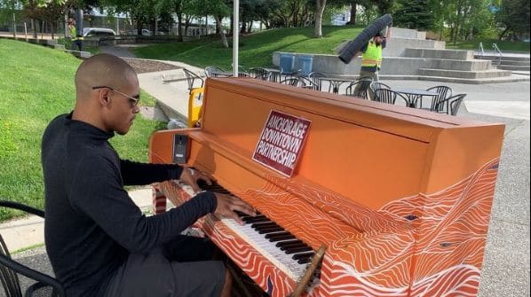 Public piano in Anchorage, Alaska, United States