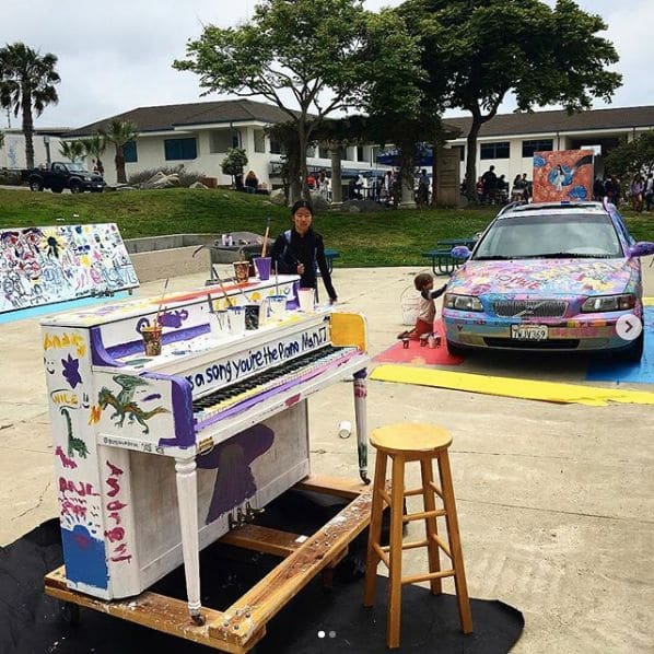 Public piano in San Diego County, California, United States