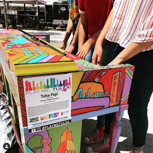 Public piano in Tulsa, Oklahoma, United States
