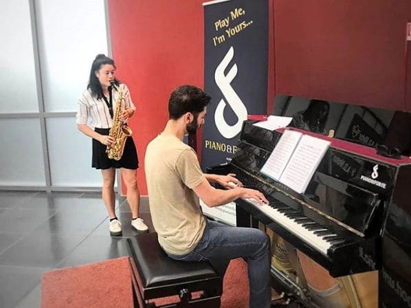Public piano in Perugia, Umbria, Italy