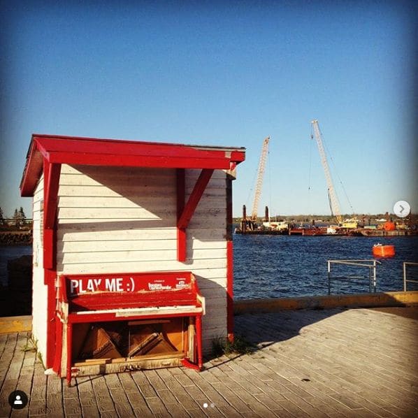 Public piano in Charlottetown, Prince Edward Island, Canada