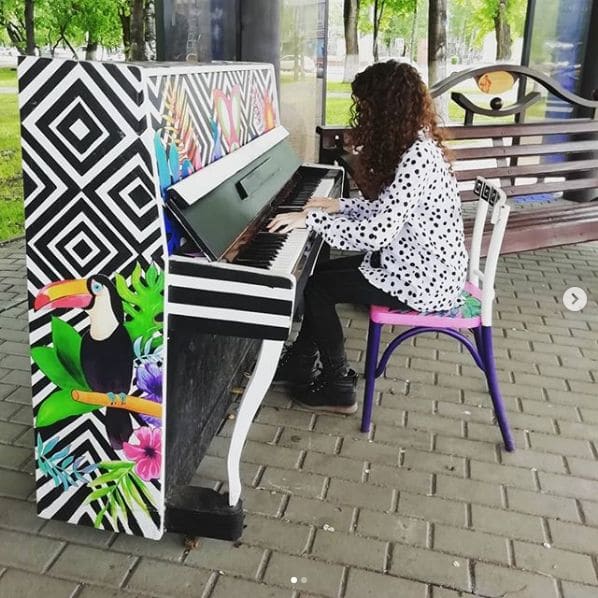 Public piano in Novokuznetsk, Kemerovo Oblast, Russia