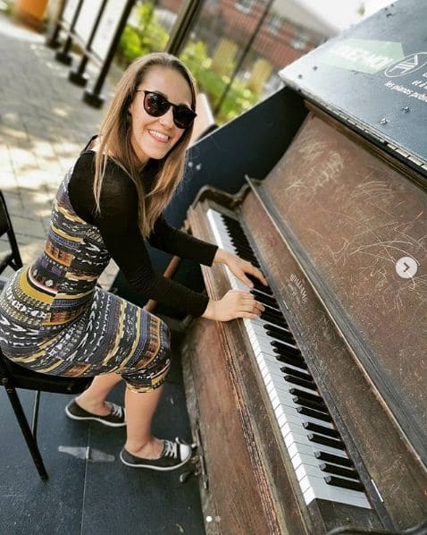Public piano in Drummondville, Quebec, Canada