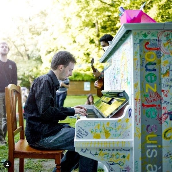 Public piano in Petit-Lancy, Geneva, Switzerland