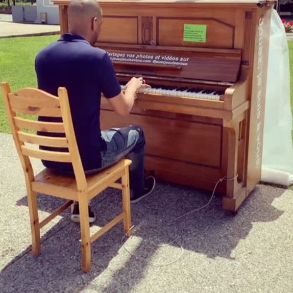 Public piano in Grand-Lancy, Geneva, Switzerland
