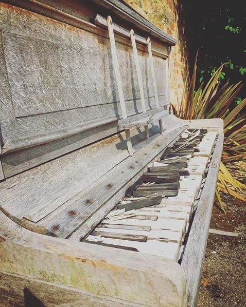 Public piano in Fenland, England, United Kingdom