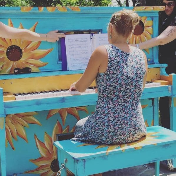 Public piano in Rouville, Quebec, Canada