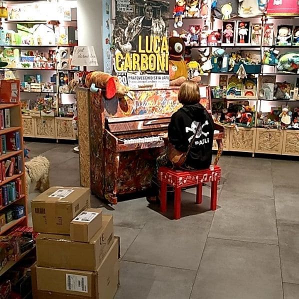 Public piano in Arezzo, Tuscany, Italy