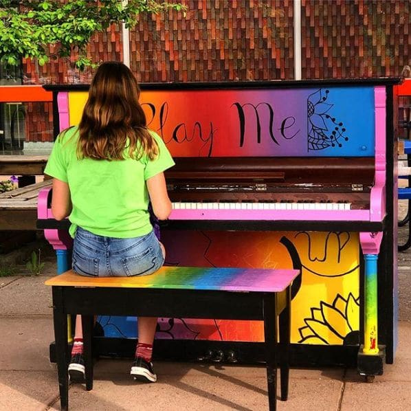 Public piano in Sault Ste. Marie, Ontario, Canada