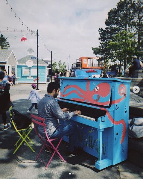 Public piano in Halifax, Nova Scotia, Canada