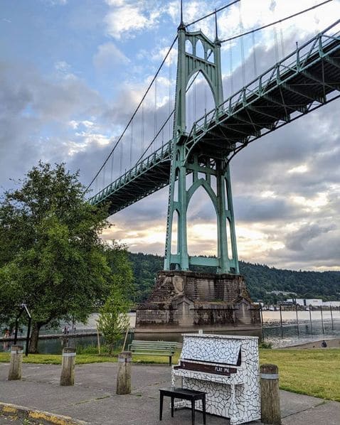 Public piano in Portland, Oregon, United States