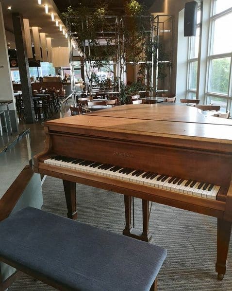 Public piano in Trois-Rivières, Quebec, Canada
