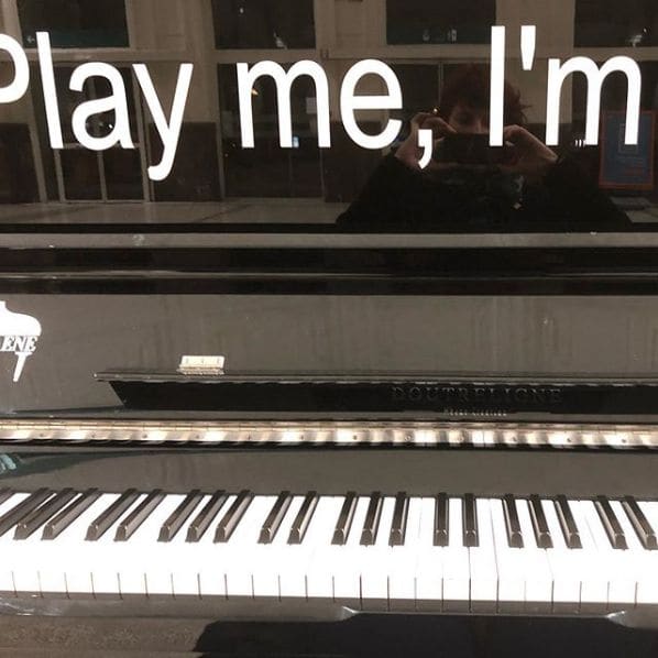 Public piano in Ostend, West Flanders, Belgium