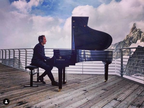 Public piano in Courmayeur, Aosta Valley, Italy
