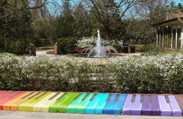 Public piano in Thérèse-De Blainville, Quebec, Canada