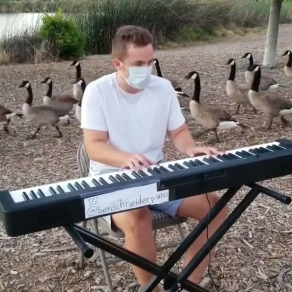 Public piano in Fremont, California, United States
