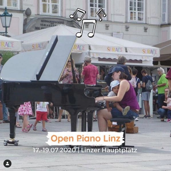 Public piano in Linz, Upper Austria, Austria