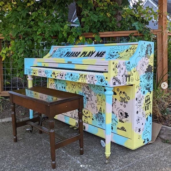 Public piano in Portland, Oregon, United States