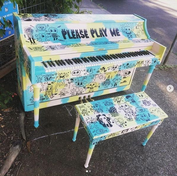 Public piano in Portland, Oregon, United States
