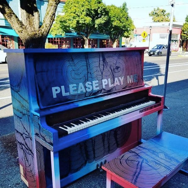 Public piano in Portland, Oregon, United States