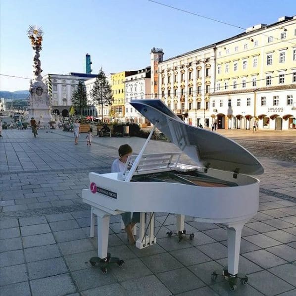 Public piano in Linz, Upper Austria, Austria