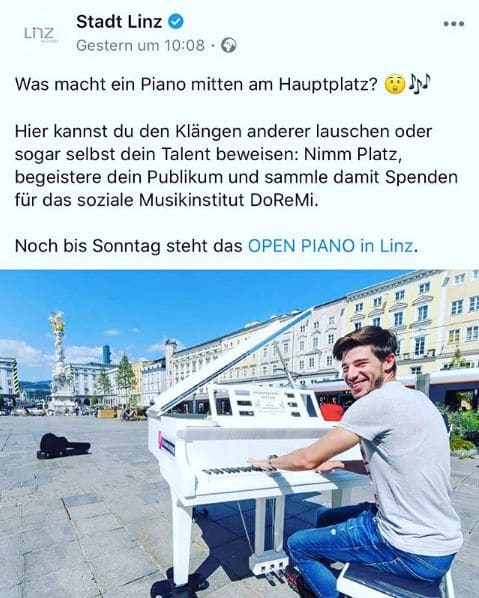 Public piano in Linz, Upper Austria, Austria